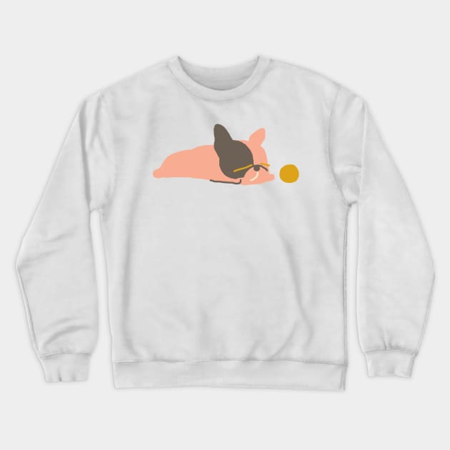 Bored Frenchie Abstract Crewneck Sweatshirt by huebucket